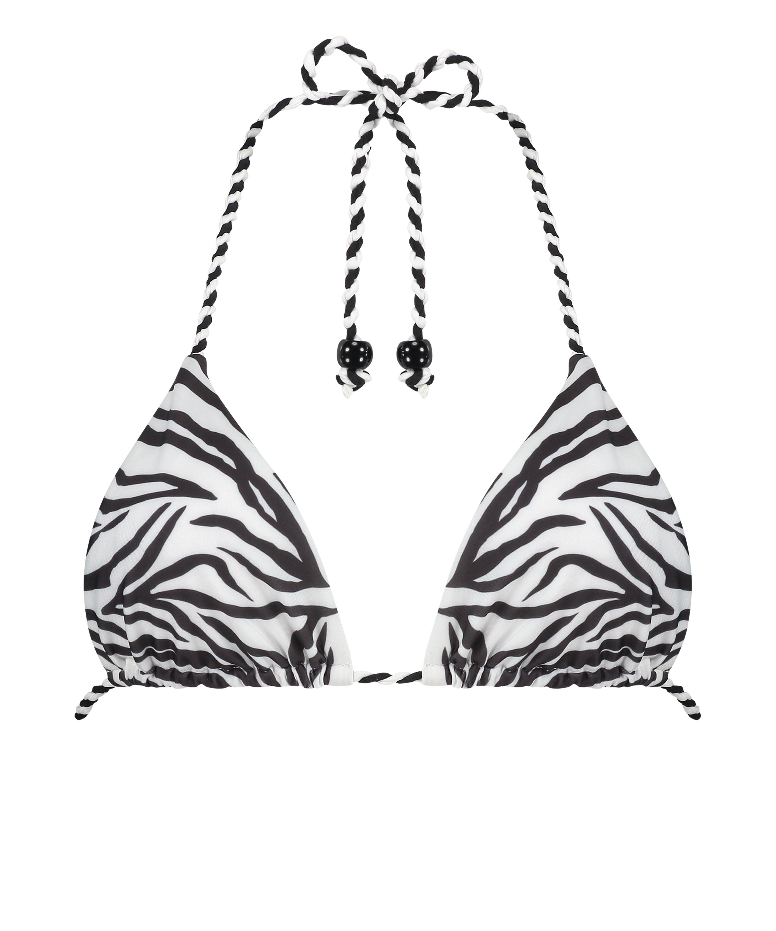 Doha Zebra Triangle Bikini Top, White, main