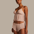 Chiffon Plisse Cami Set, Pink
