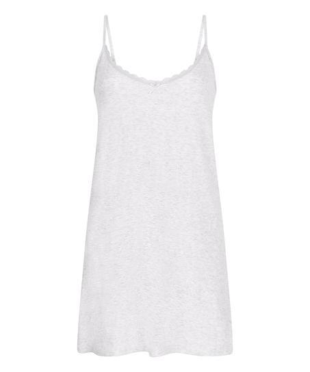 Pointelle Slipdress, Gray
