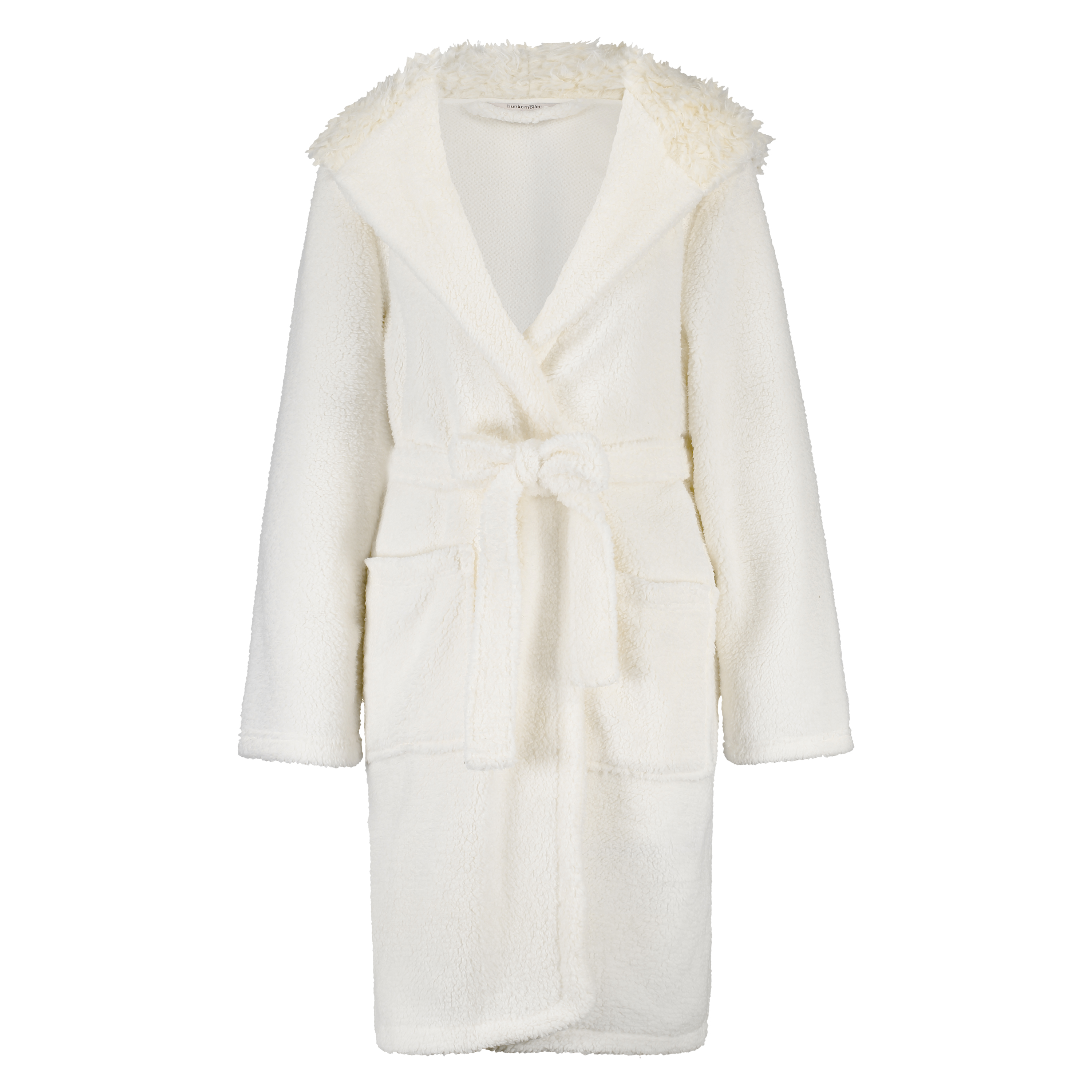 Fleece Bathrobe, White, main