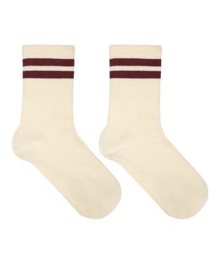 Socks Stripes Cotton, White