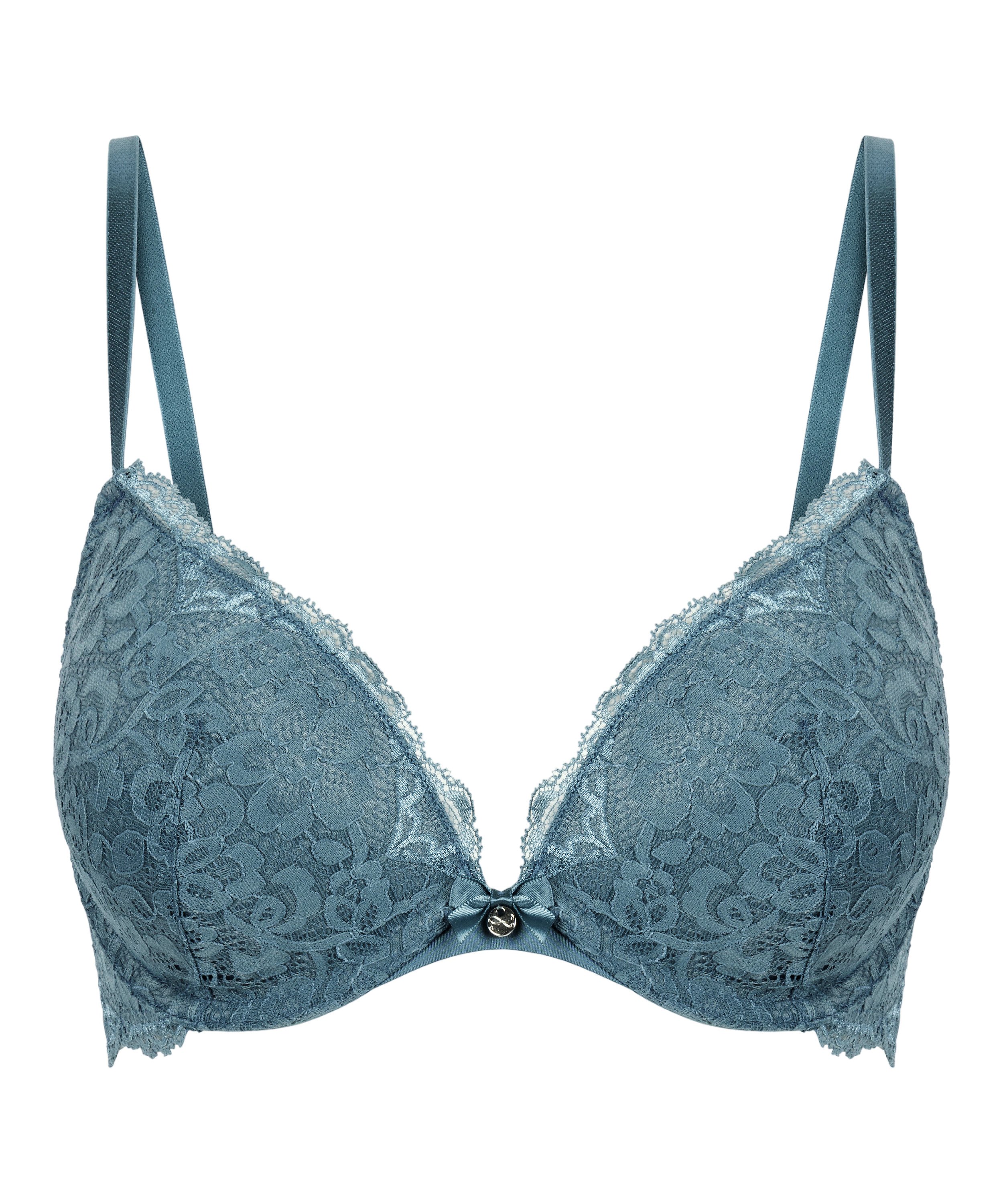 Marine Padded Push-Up Underwired Bra, Blue, main
