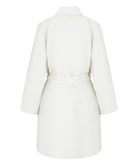 Waffle Bathrobe, White