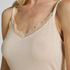 super soft Lace V-Neck cami with Cashmere, White