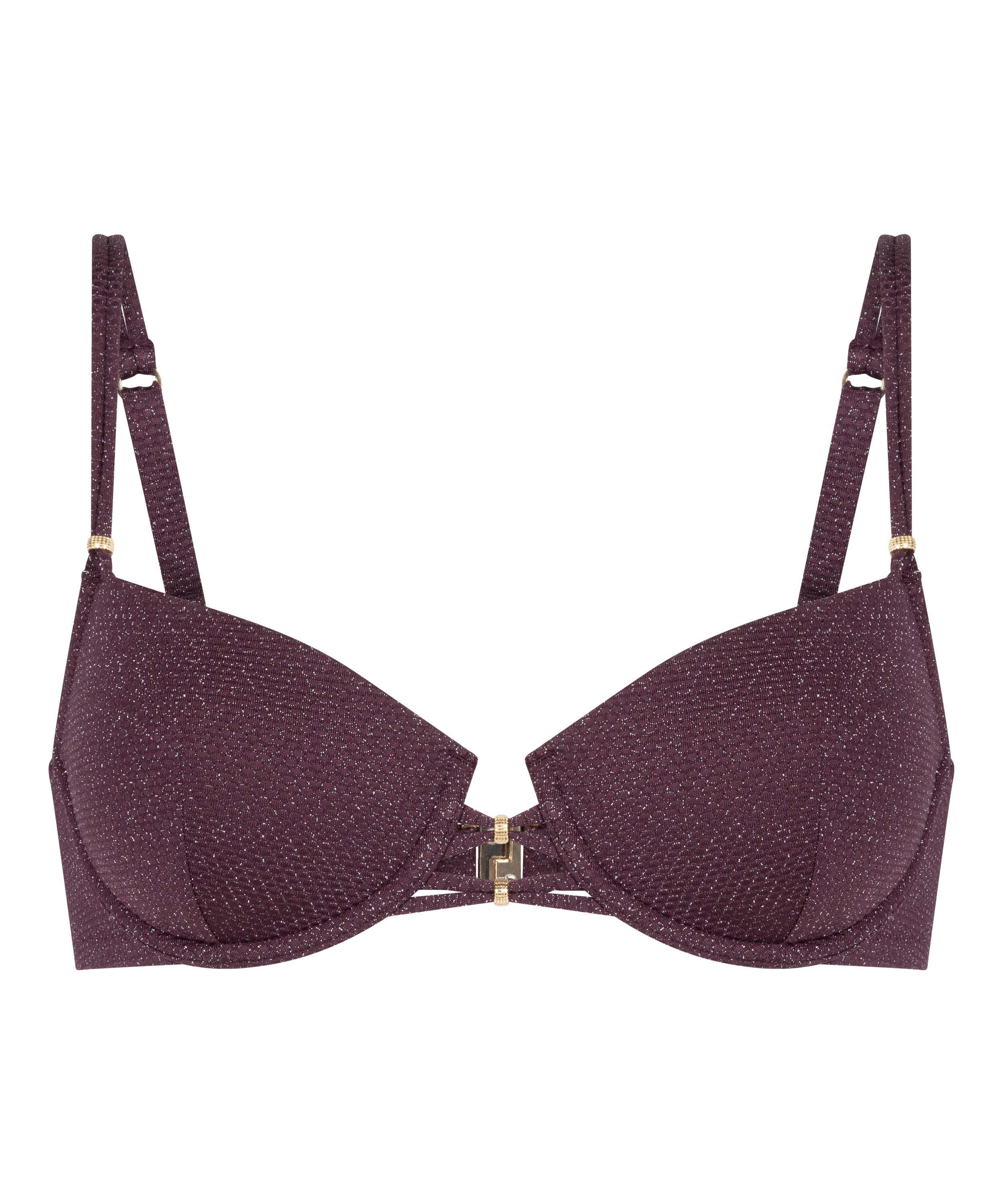 Panama Padded Underwired Bikini Top, Purple, main