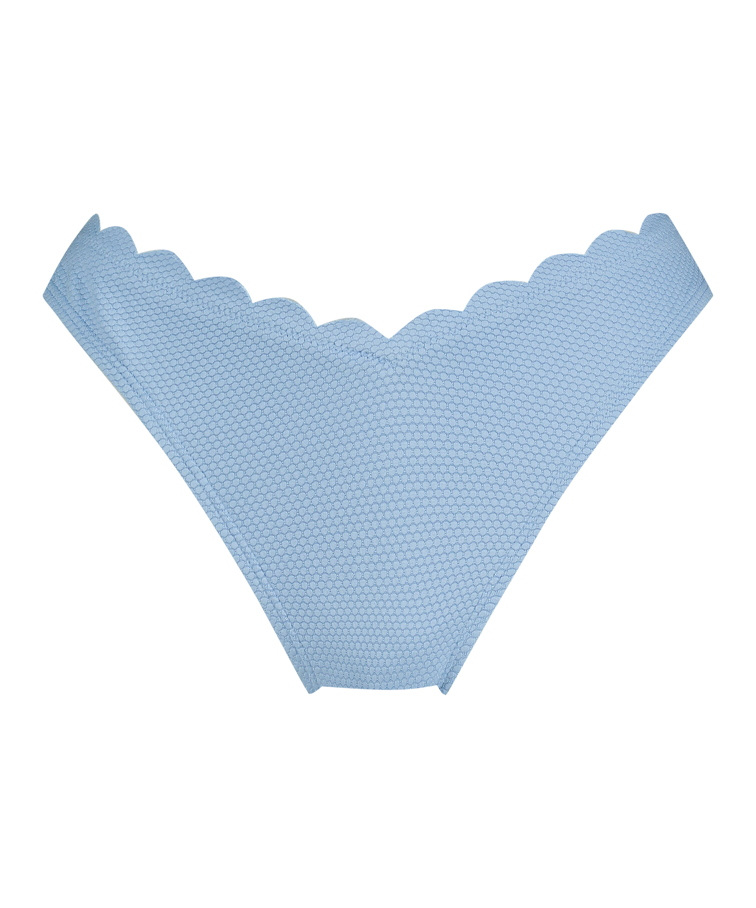 Scallop High-Leg Bikini Bottoms, Blue, main