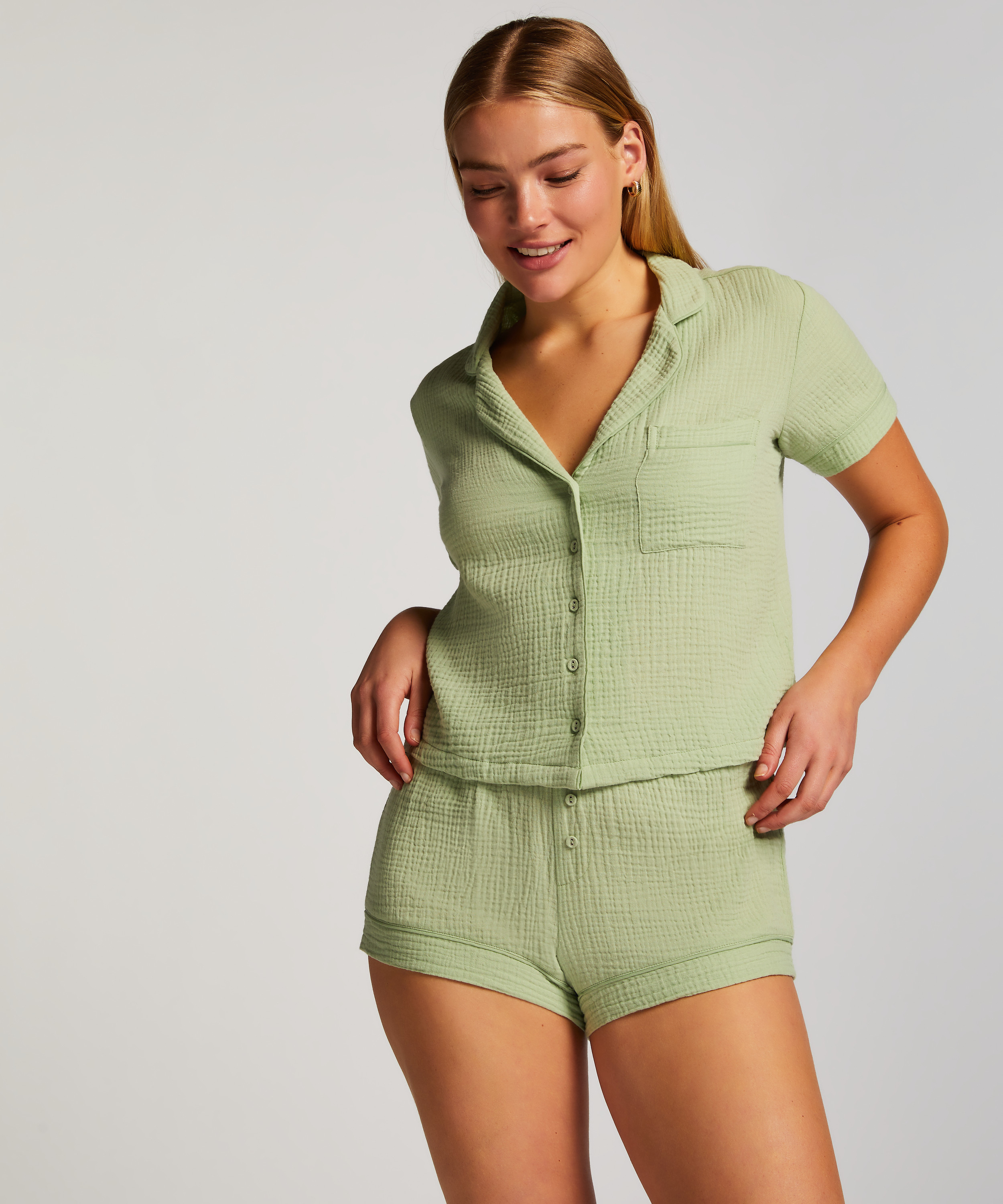 Pyjama Top, Green, main