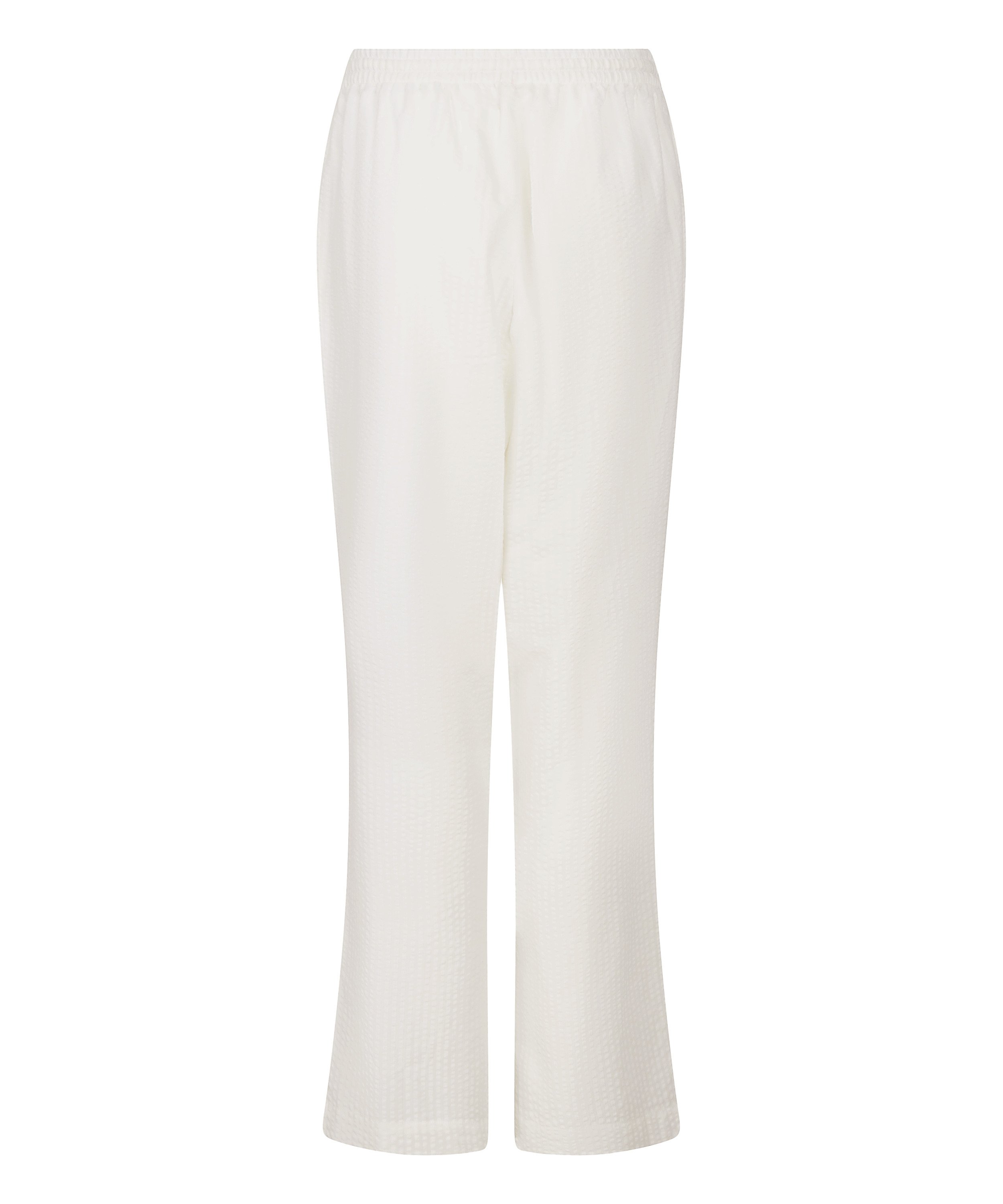 Seersucker Cotton Pyjama Pants, White, main