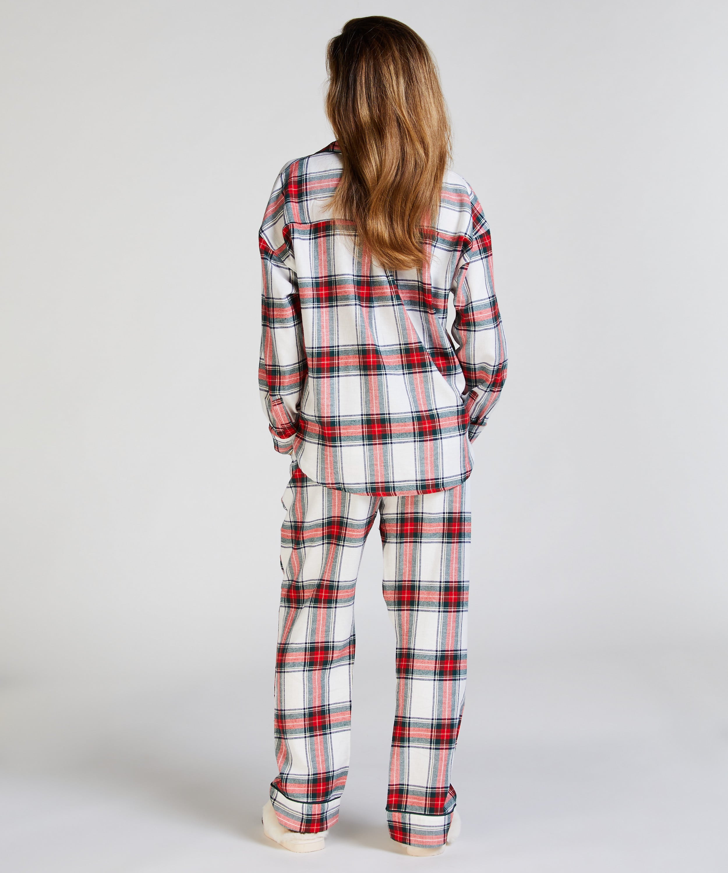 Flannel Pyjama Top, White, main
