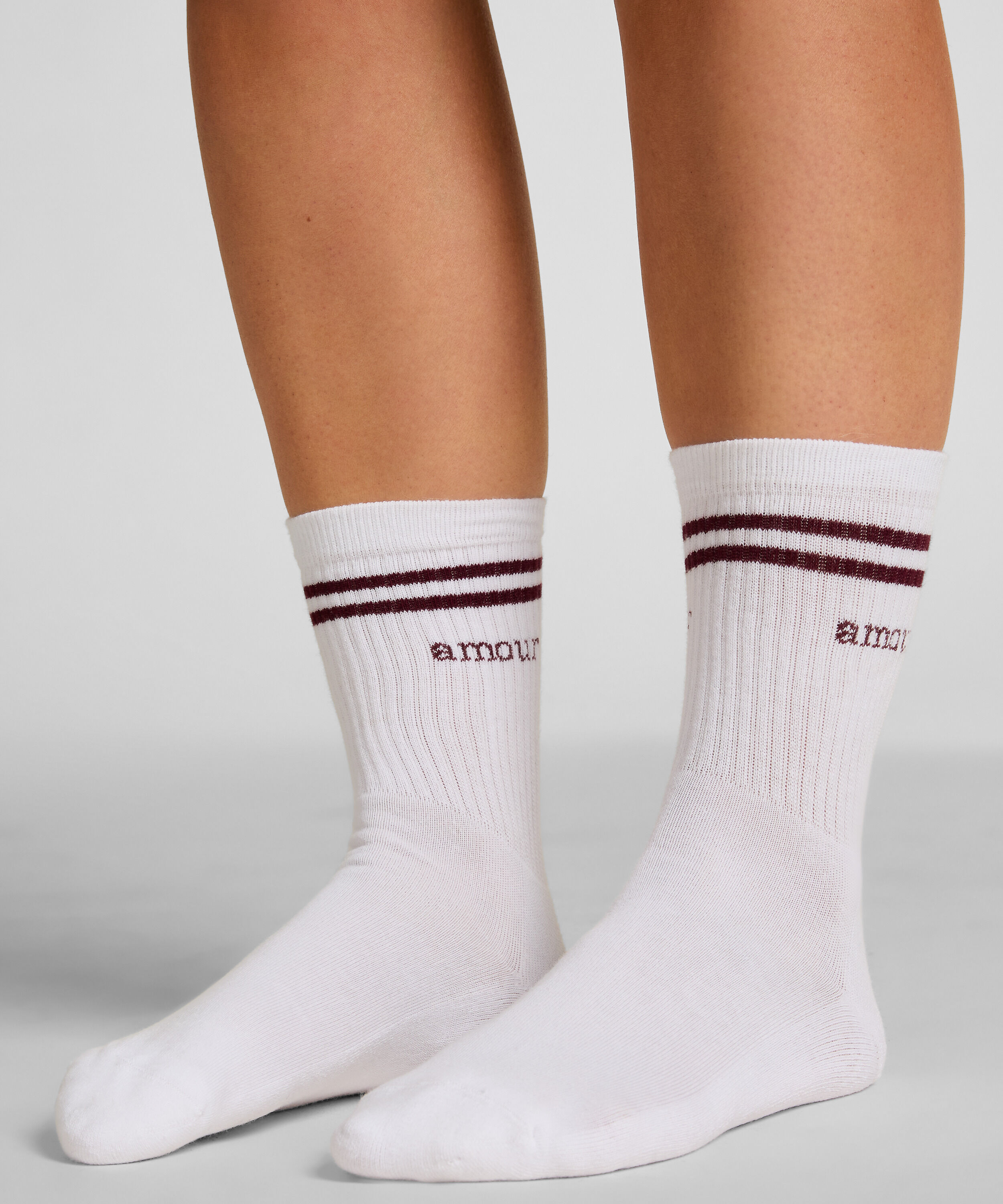 Cotton Crew Socks, White