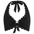 Scallop Halter Bikini Top, Black