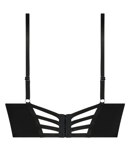 Char Padded Underwired Longline Push-Up Bra, Black