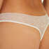 Allover Lace Invisible thong, White