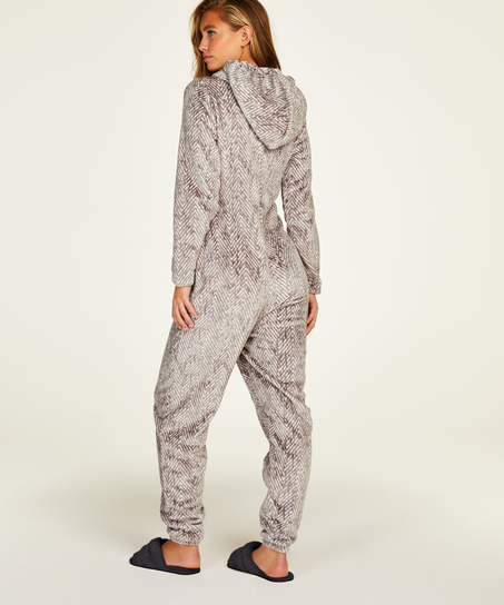 Flannel Fleece Onesie, Gray