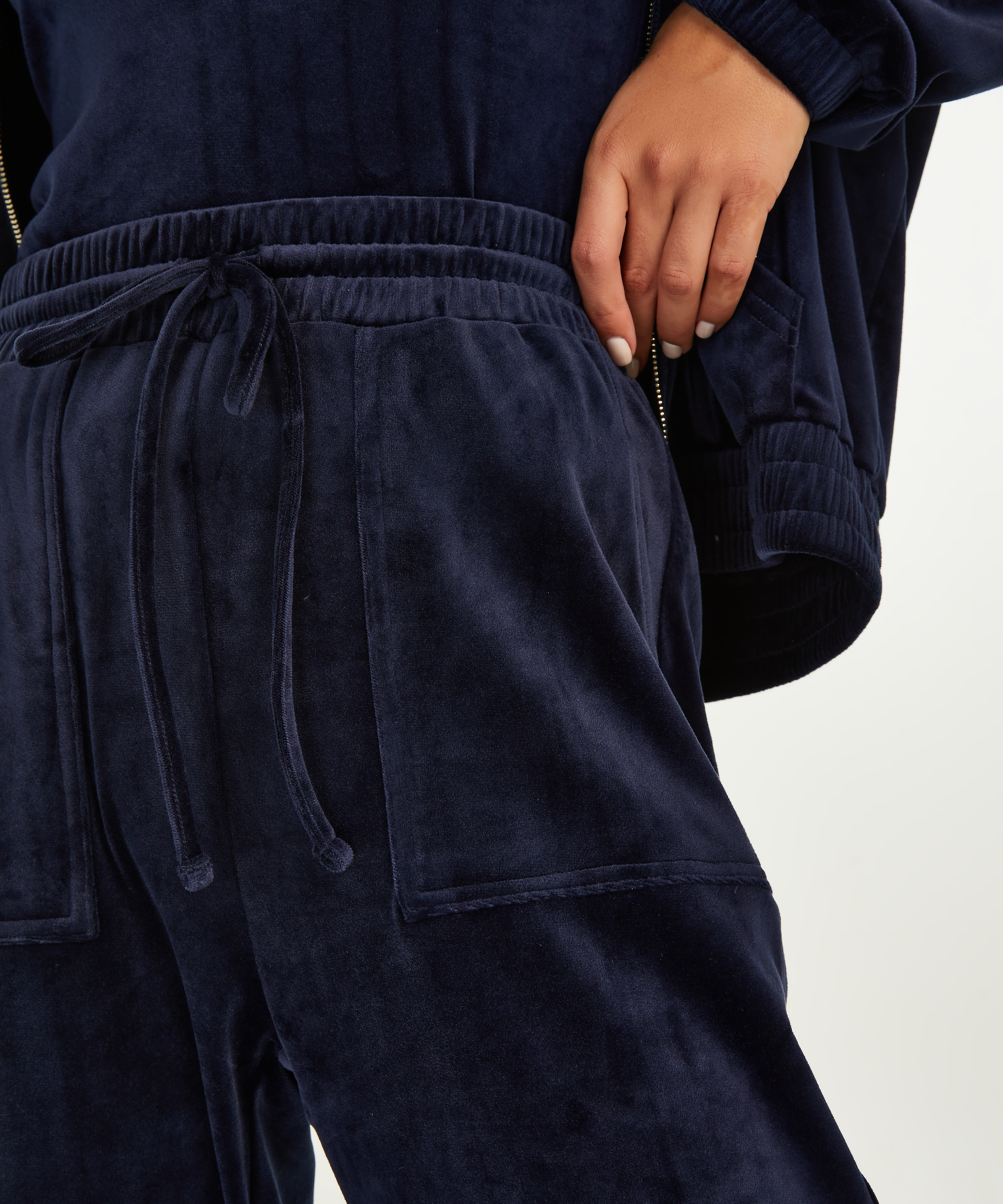 Velour Joggers, Blue, main