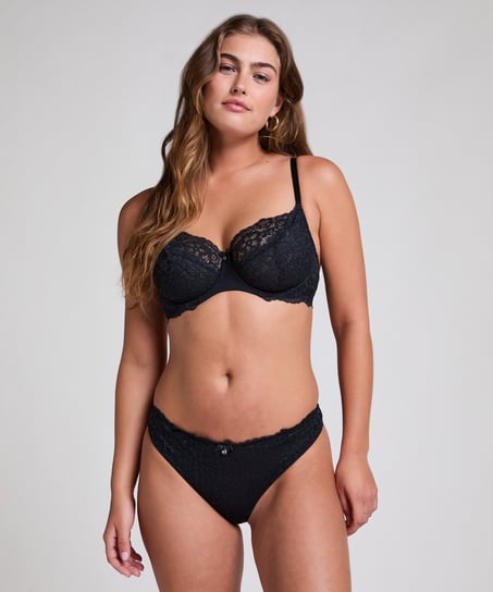 Marine Non-Padded Underwired Bra, Black