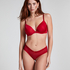 V-shaped Brazilian knickers mesh, Red