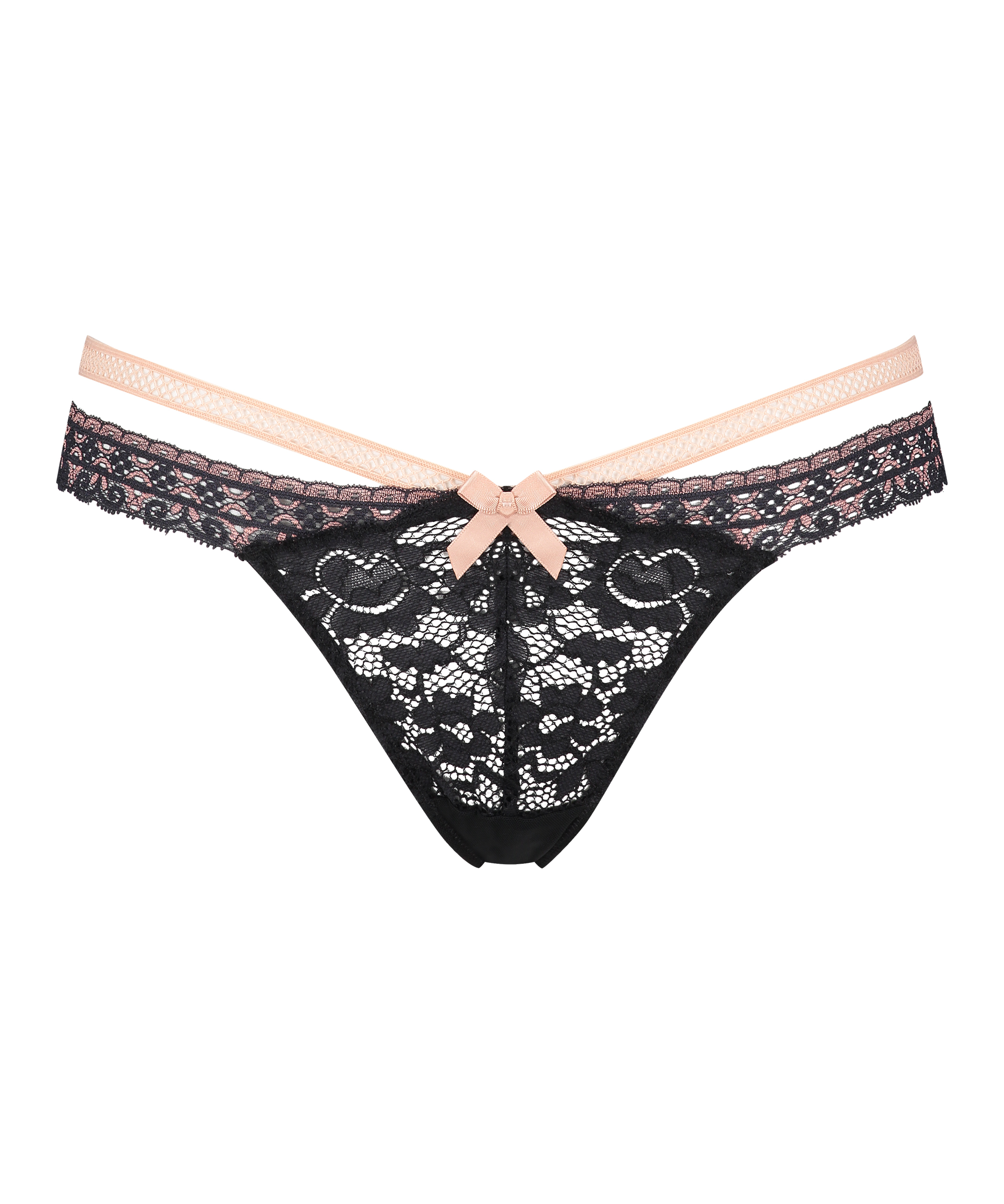 Martha Extra Low Rise Thong, Black, main