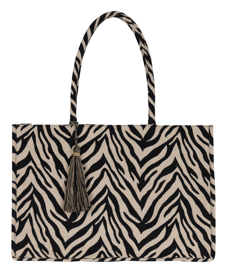 Tote Bag Zebra, Black