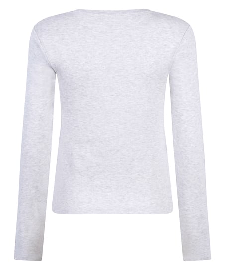 Long Sleeve Top Pointelle, Gray