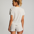 Loose-Fitting Short-Sleeved Pyjama Top, Beige