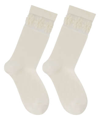 Flower socks, White