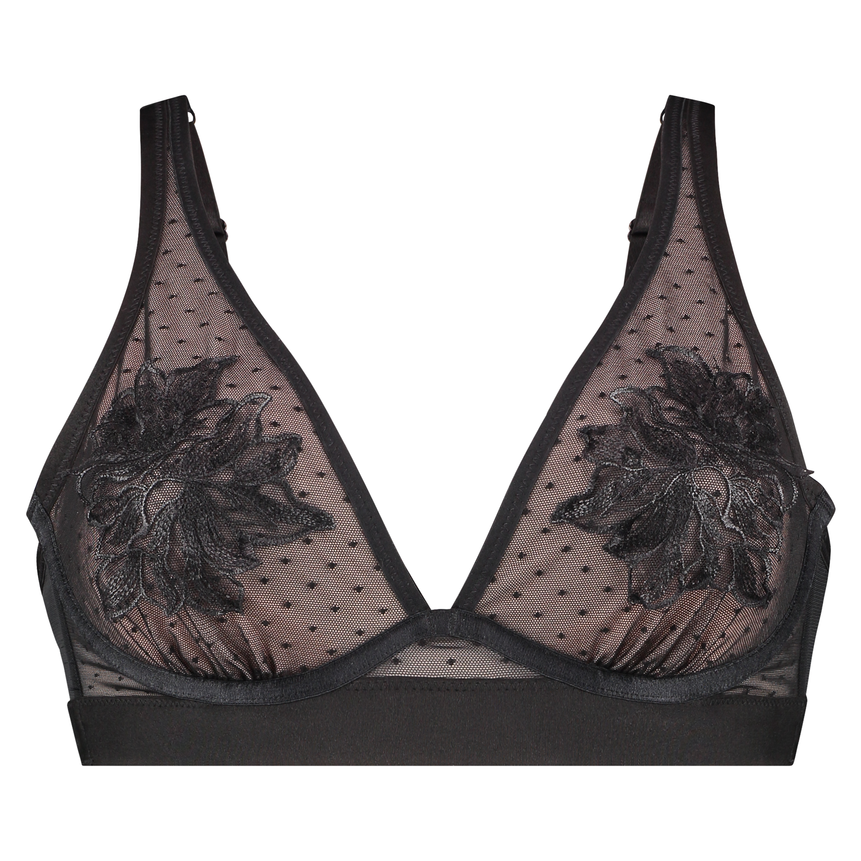 Amelia non-padded underwired bra, Black, main