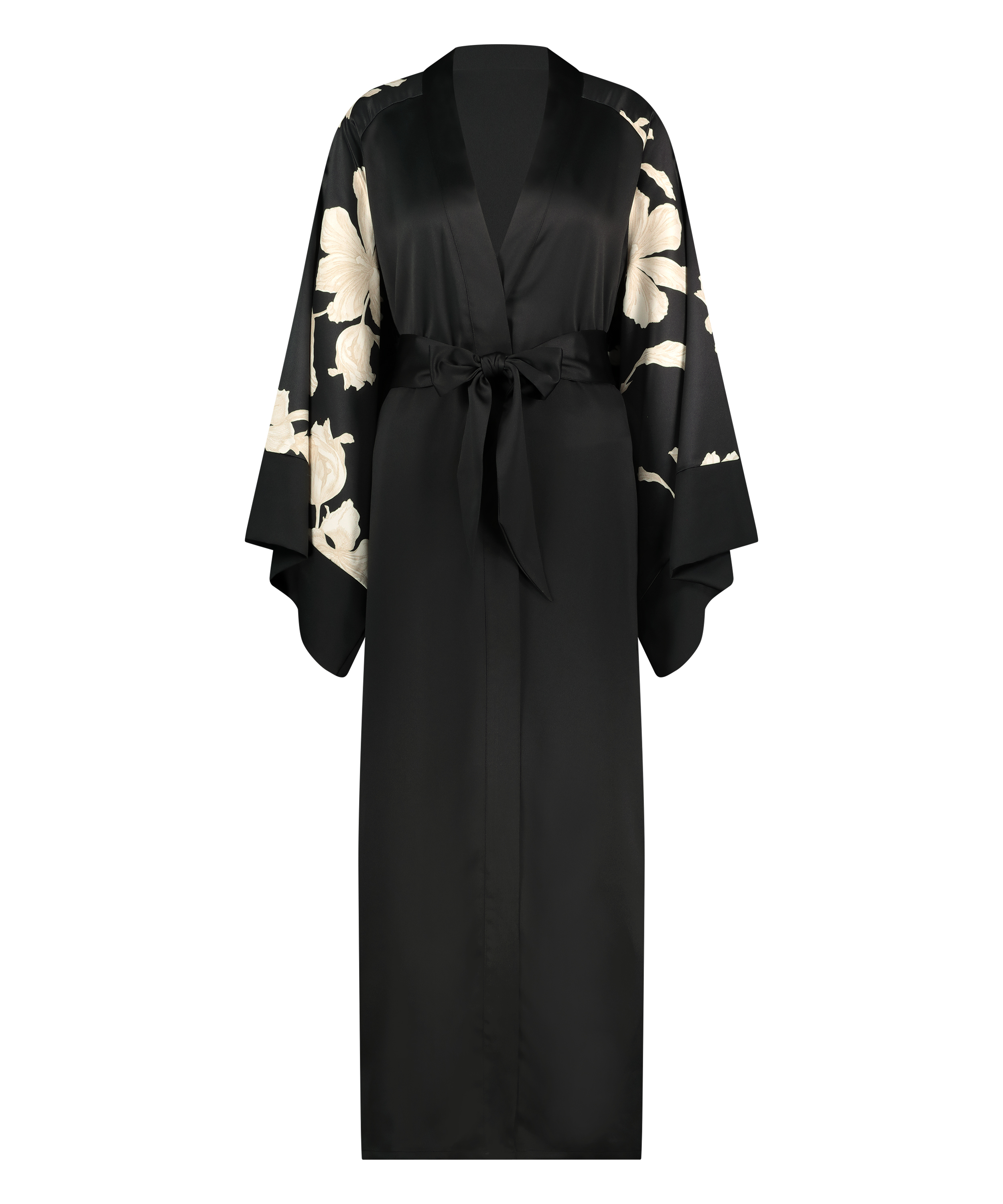 Bloom Satin Kimono, Black, main