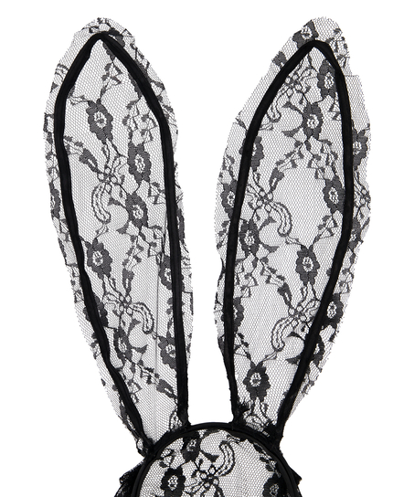 Bunny Lace Headband, Black