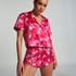 Satin Short-Sleeved Jacket, Pink