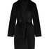 Velours short bathrobe, Black