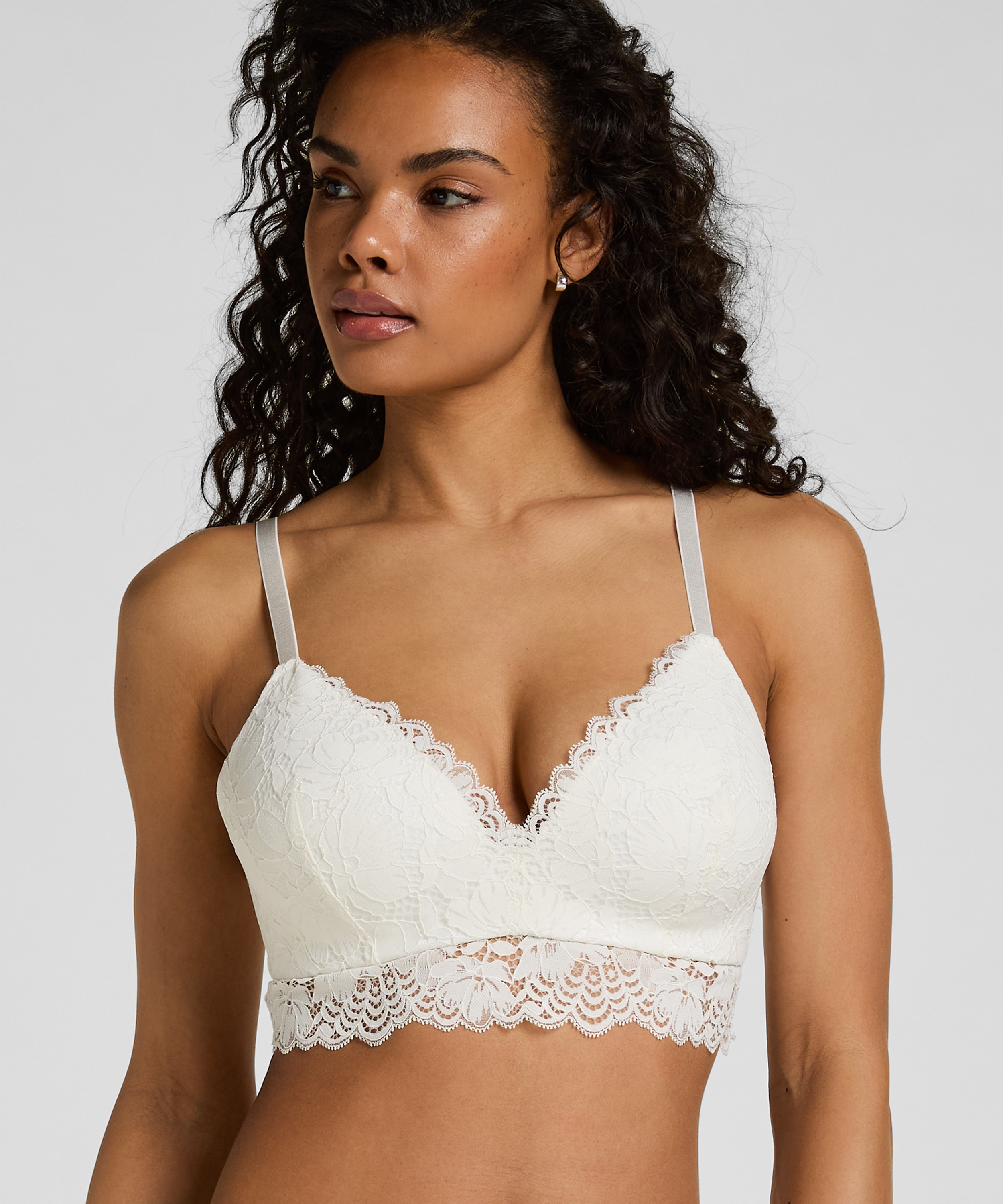 Andrea Padded Non-Wired Bra, White, main