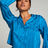 Satin Long-Sleeved Jacket, Blue