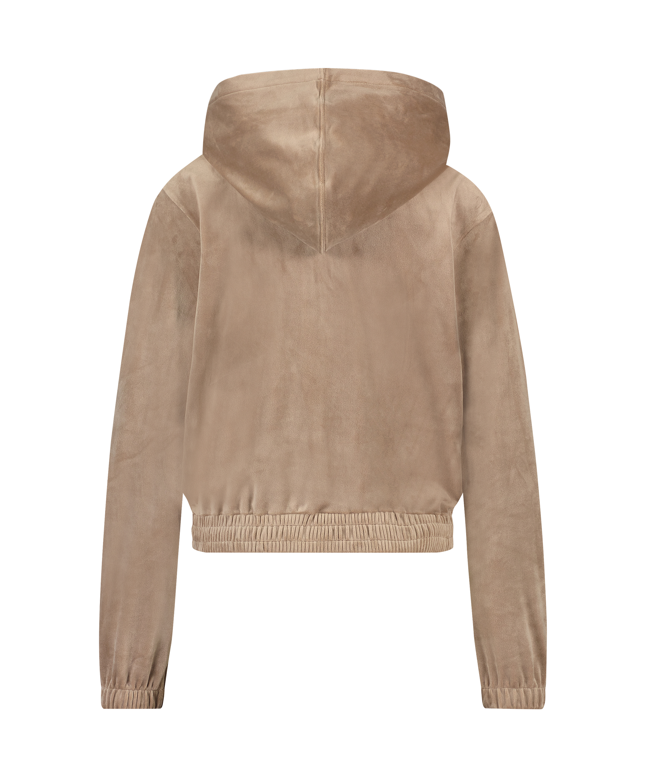 Velour hoodie jacket, Brown, main