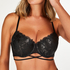 Mila Padded Longline Underwired Bra, Black