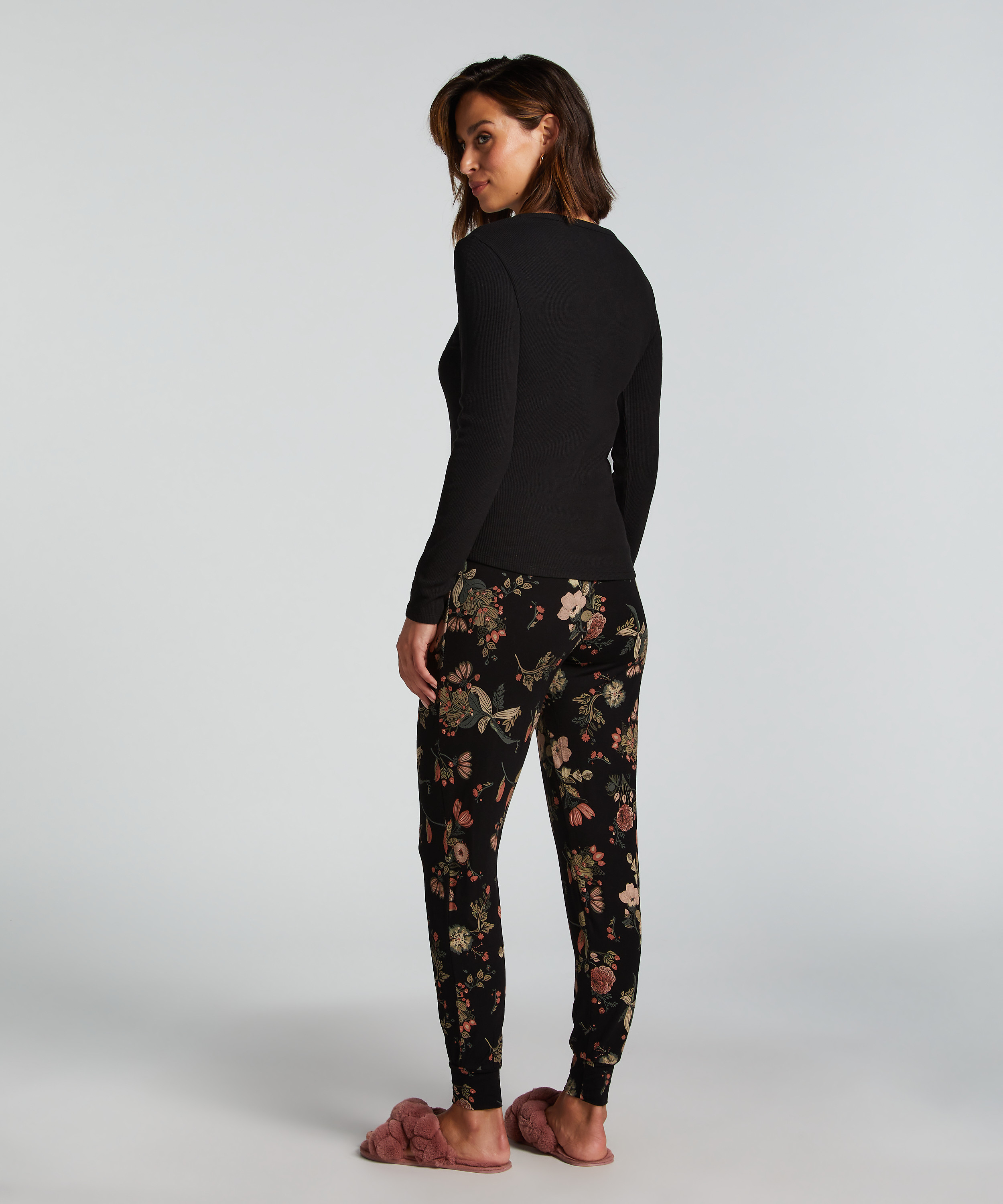 Jersey Pyjama Pants, Black, main