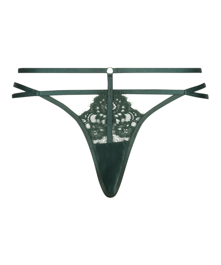 Hunkemoller Iggy lace lingerie set with strapping detail in green