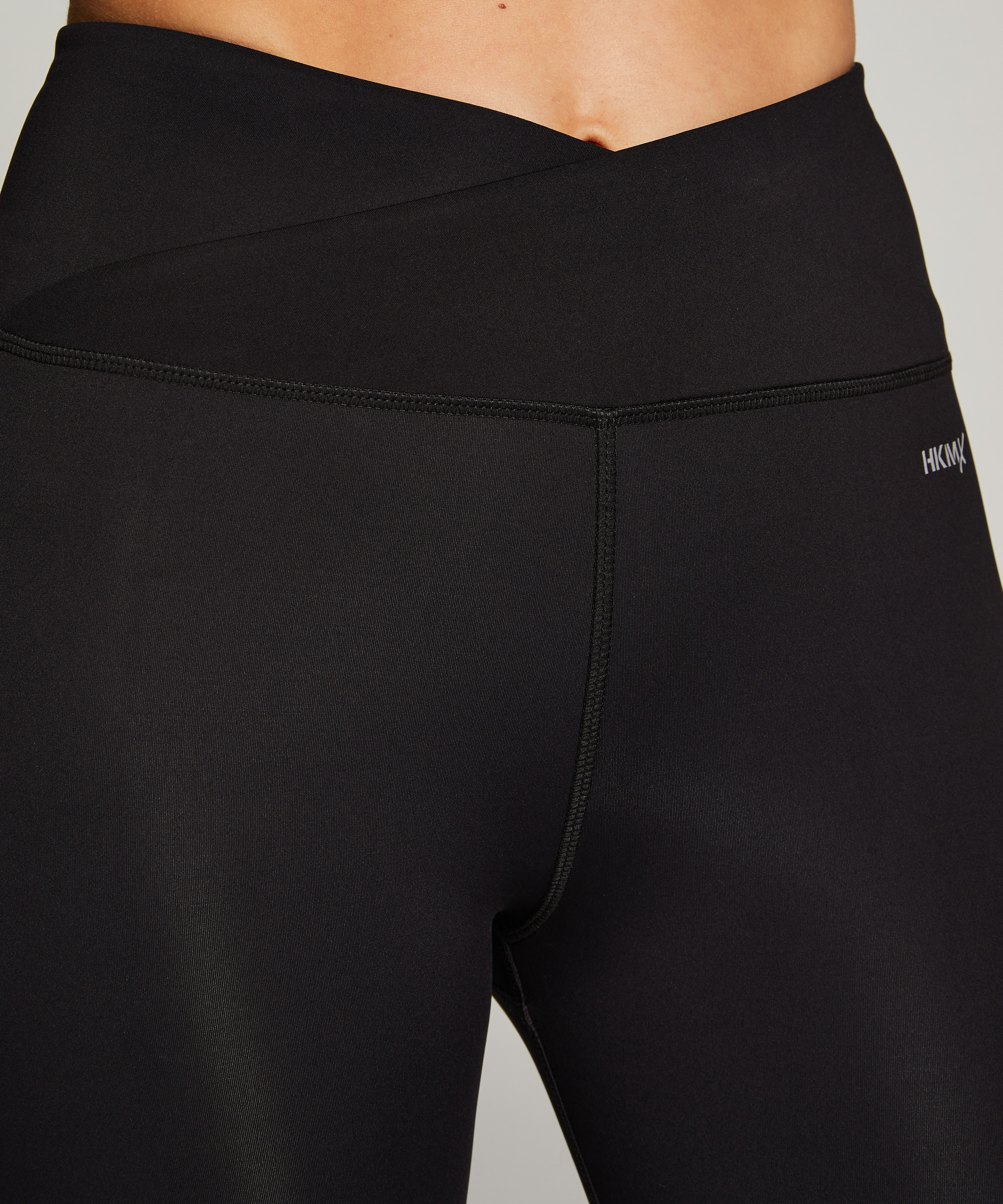 HKMX Crossed High Waisted Leggings, Black, main