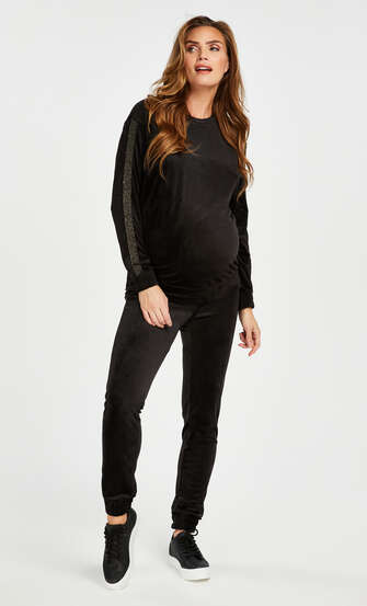 Velvet Shimmer maternity top, Black
