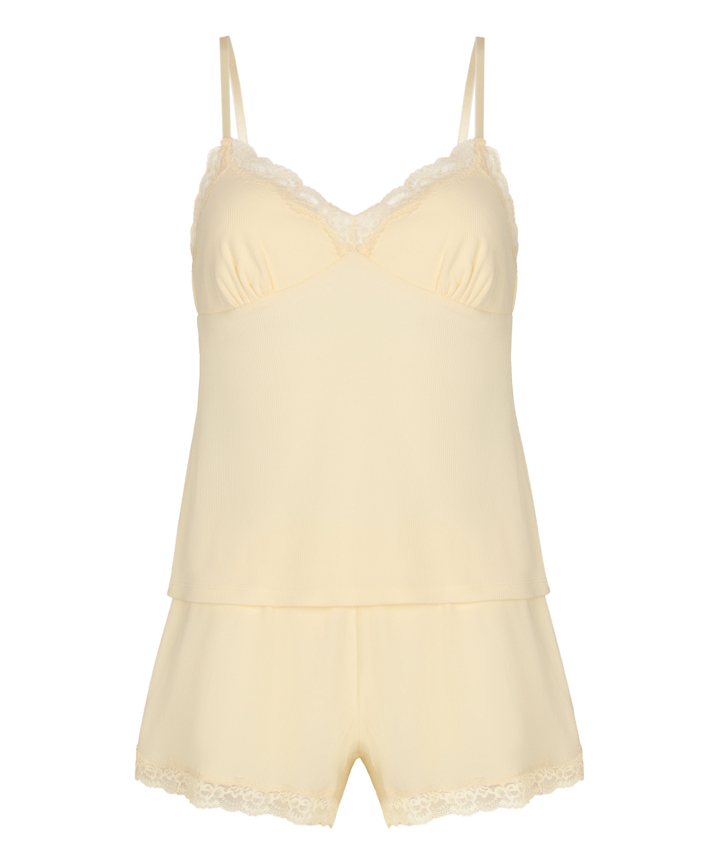 Pyjama Set Jersey Lace, Yellow, main