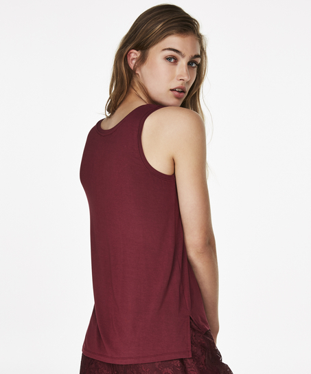 Jersey Lace Top, Red