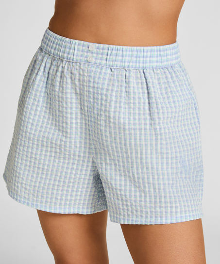 Pyjama Short Seersucker, Blue
