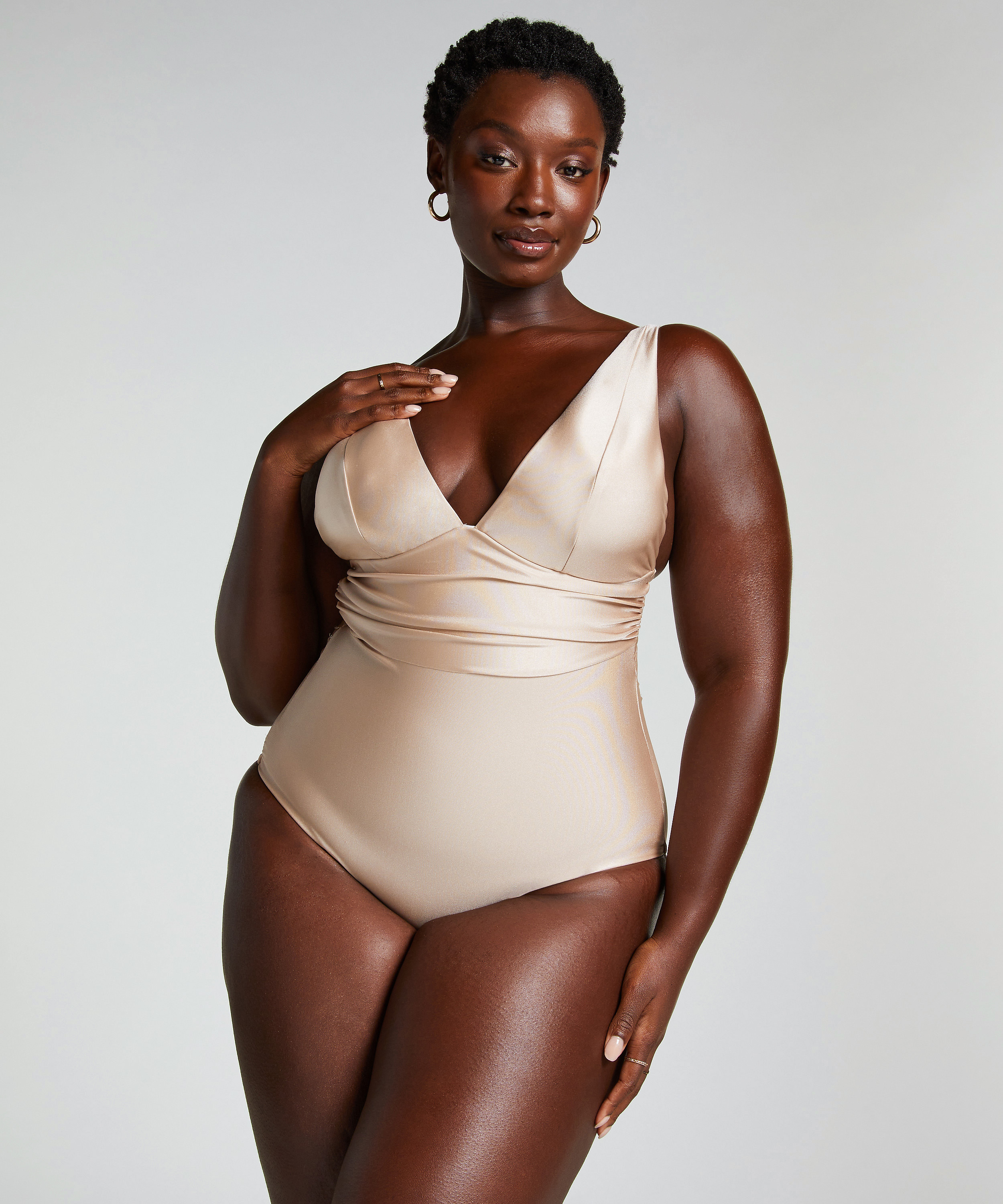Luxe Shaping Swimsuit, Beige, main
