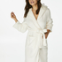 Fleece Bathrobe, White
