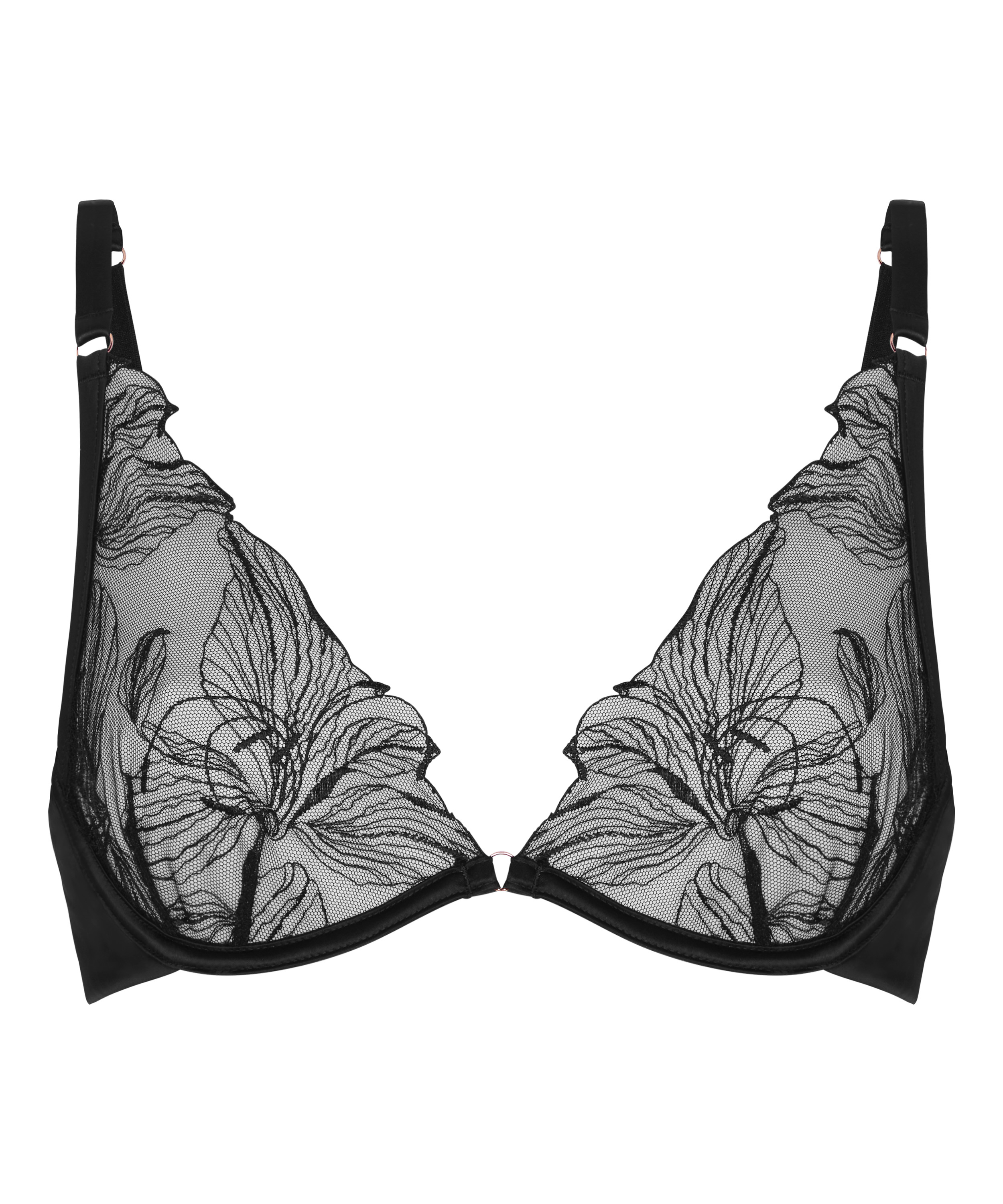 Non-Padded Underwired Bra Ellen, Black, main