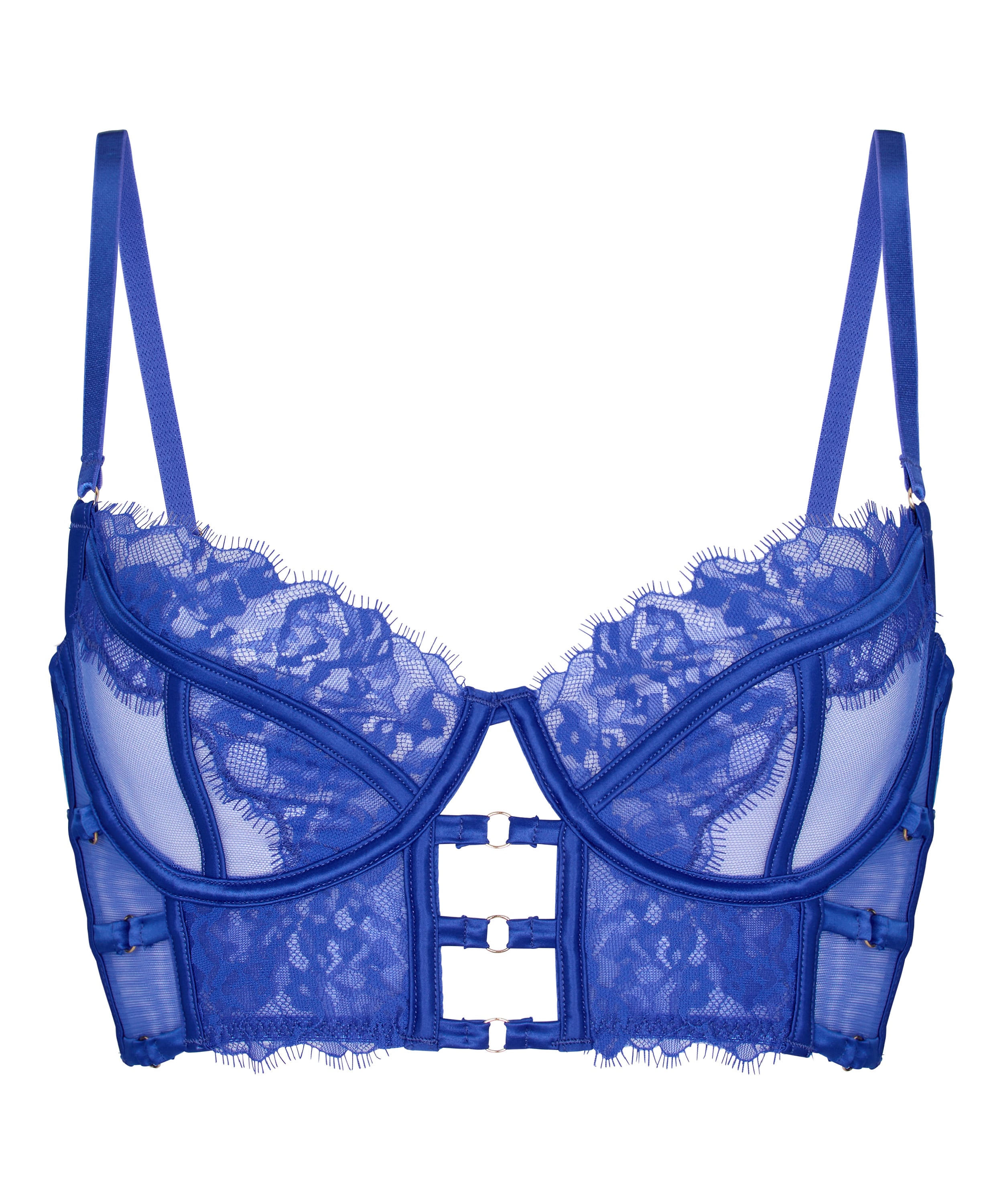 Nienke Non-Padded Underwired Longline Bra, Blue, main