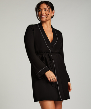 Short Jersey Robe Essentials, Black