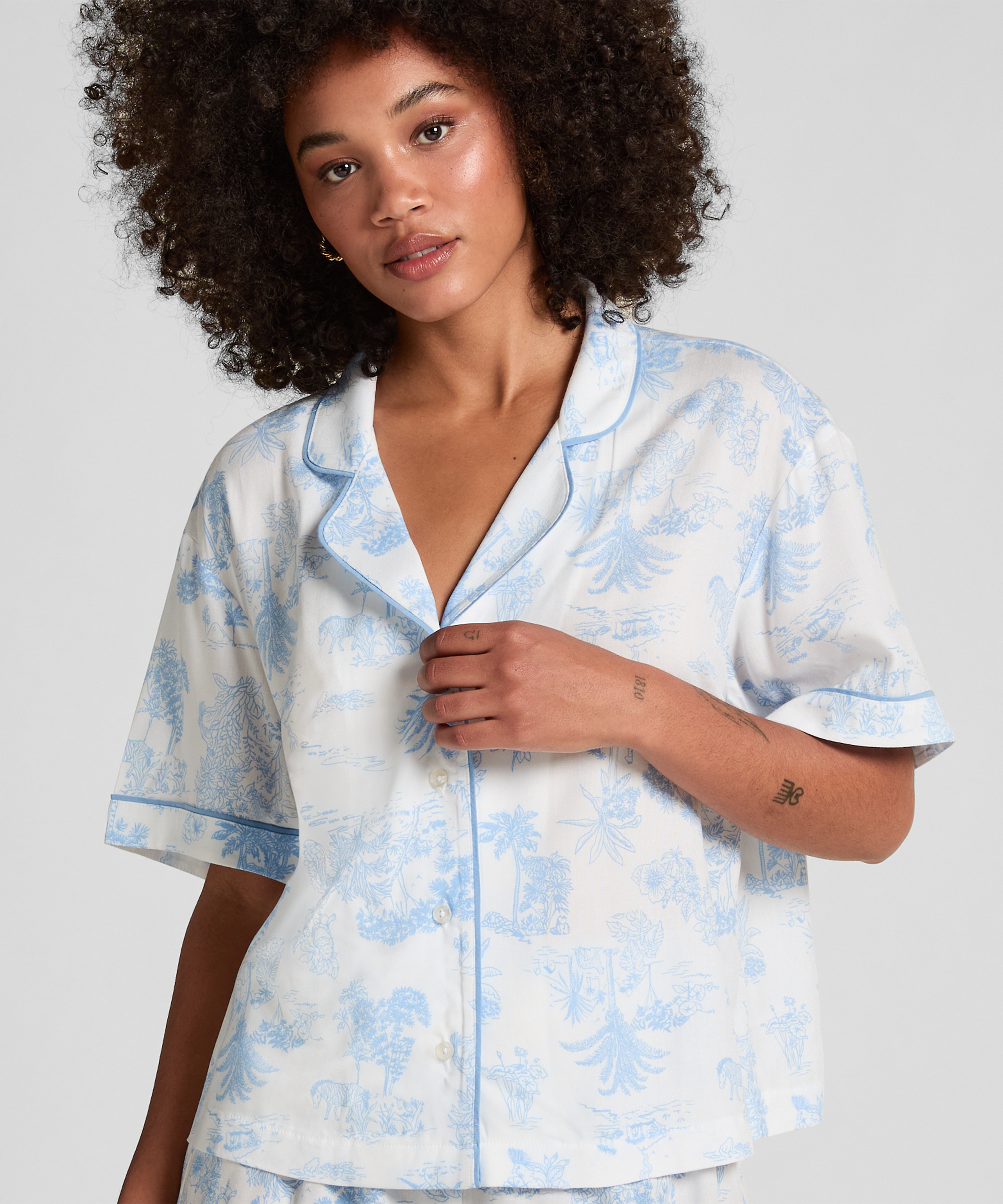 Jacket Short Sleeves Woven, Blue, main