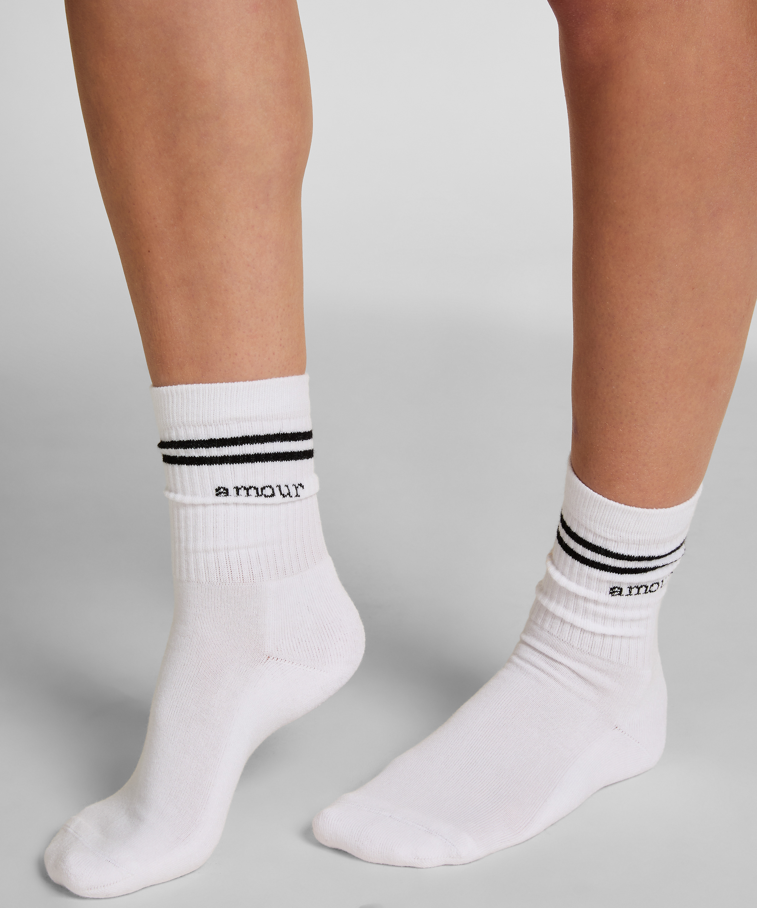 Cotton Crew Socks, Black, main