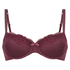 Secret Lace Padded Underwired Bra, Red